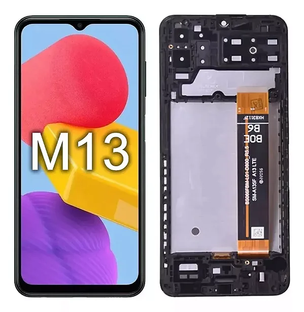 FRONTAL TELA DISPLAY SAMSUNG M13 COM ARO LCD