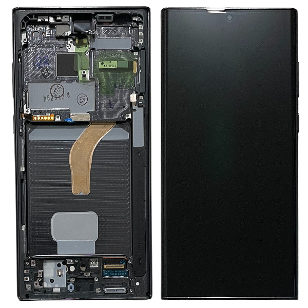 FRONTAL TELA DISPLAY SAMSUNG S22 ULTRA PREMIUM COM ARO BORGONHA OLED