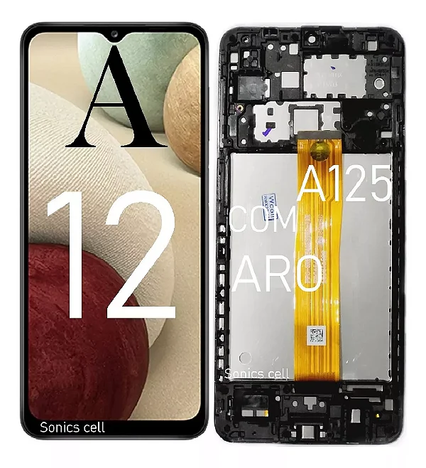 FRONTAL TELA DISPLAY SAMSUNG A12 / M12 LCD COM ARO