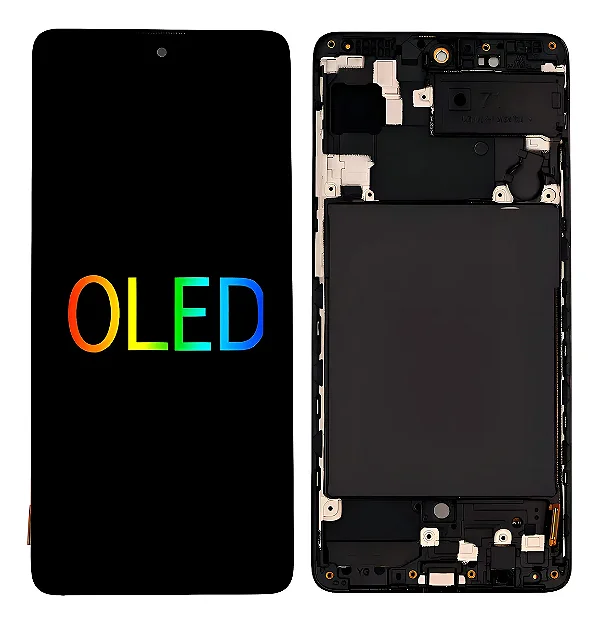 FRONTAL TELA DISPLAY SAMSUNG A71 VIVID OLED COM ARO BORDA GROSSA