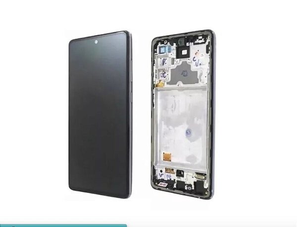 FRONTAL TELA DISPLAY SAMSUNG A72 CAMERA FLUTUANTE PREMIUM COM ARO GRAFITTE OLED
