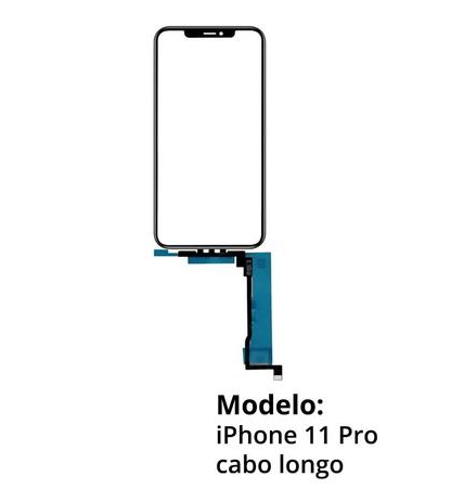 VIDRO TOUCH IPHONE 11 PRO COM COLA OCA  + ARO (FRAME) CABO LONGO SEM CI