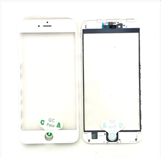 VIDRO FRONTAL IPHONE 6S PLUS BRANCO  COM COLA OCA + ARO (FRAME)