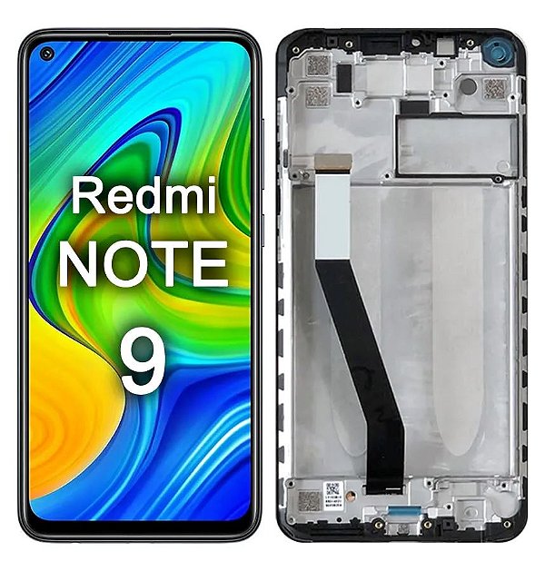 FRONTAL TELA DISPLAY XIAOMI REDMI NOTE 9 COM ARO LCD