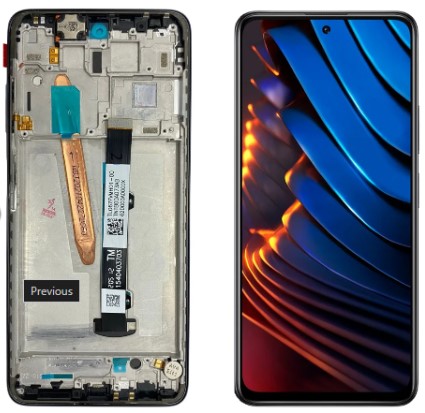 FRONTAL TELA DISPLAY XIAOMI POCO X3 / X3 PRO COM ARO AZUL LCD