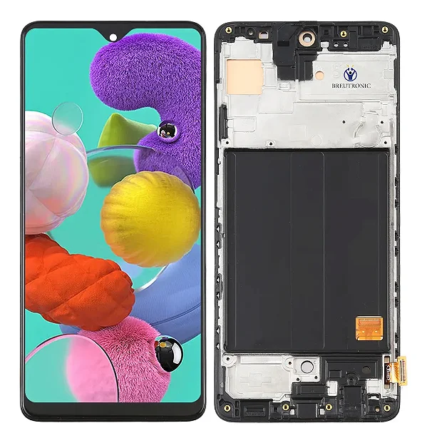 FRONTAL TELA DISPLAY SAMSUNG A51 COM ARO BORDA GROSSA OLED