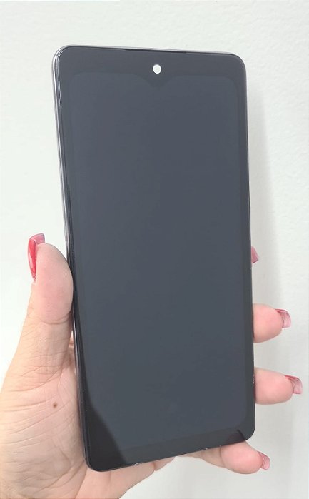 FRONTAL TELA DISPLAY SAMSUNG A72 BORDA GROSSA COM ARO GRAFITTE OLED