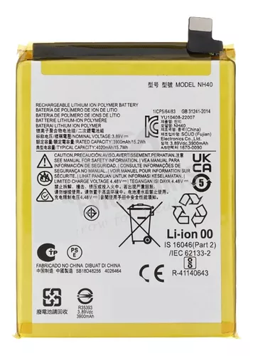BATERIA MOTOROLA MOTO E22 Xt2239-10 NH40 ORIGINAL RETIRADA