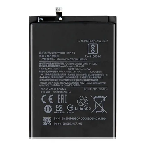 BATERIA XIAOMI REDMI NOTE 9 BN54 TALENTO