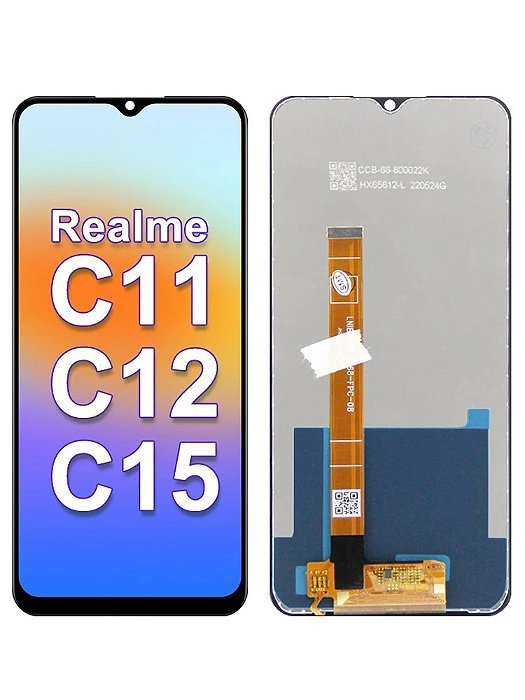 FRONTAL TELA DISPLAY REALME C11 2020 / REALME C12 / REALME C15 SEM ARO LCD