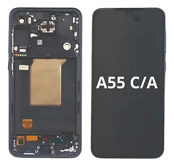 FRONTAL TELA DISPLAY SAMSUNG A55 COM ARO GRAFITTE CAMERA FLUTUANTE OLED VIVID