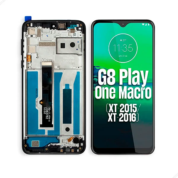 FRONTAL TELA DISPLAY MOTOROLA MOTO G8 PLAY / ONE MACRO LCD COM ARO PREMIUM