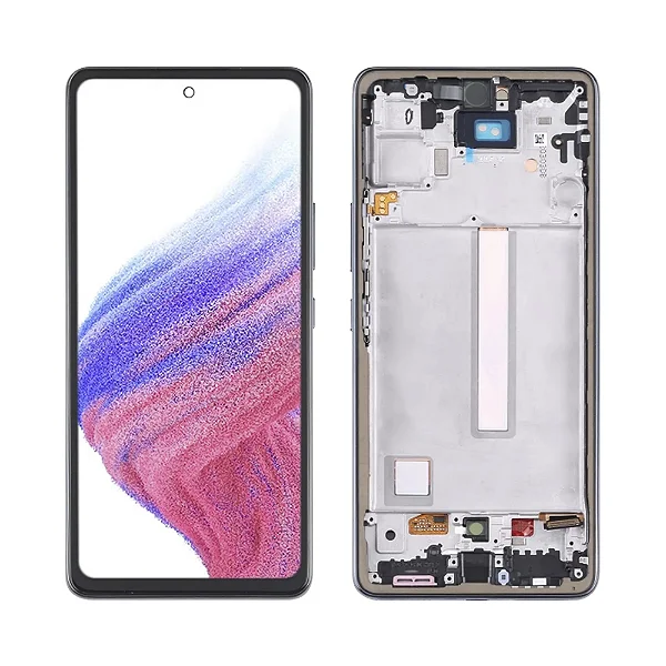 FRONTAL TELA DISPLAY SAMSUNG A53 LCD COM ARO GRAFITE (CAMERA FLUTUANTE)