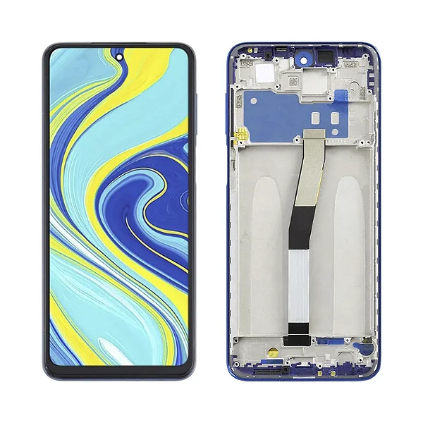 FRONTAL TELA DISPLAY XIAOMI REDMI NOTE 9S / NOTE 9 PRO COM ARO VERDE PREMIUM