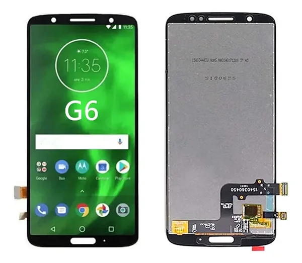 FRONTAL TELA DISPLAY MOTOROLA MOTO G6 PRETO SEM ARO (XT1925)
