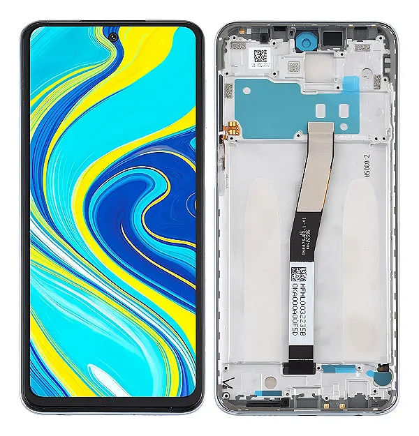 FRONTAL TELA DISPLAY XIAOMI REDMI NOTE 9S / NOTE 9 PRO COM ARO AZUL PREMIUM