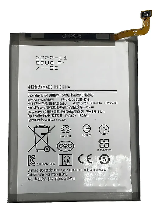 BATERIA SAMSUNG A20 / A30 / A30S / A50 EB-BA505ABU ORIGINAL RETIRADA