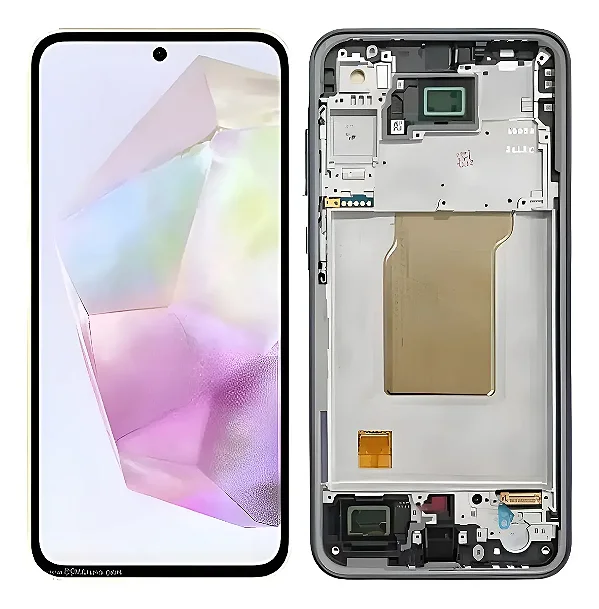 FRONTAL TELA DISPLAY SAMSUNG A35 OLED COM ARO GRAFITE U (CAMERA FLUTUANTE)