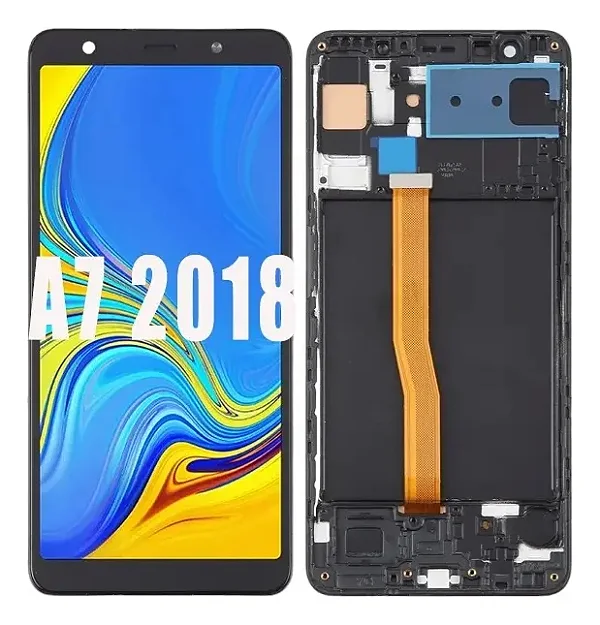 FRONTAL TELA DISPLAY SAMSUNG A7 A750 2018 COM ARO OLED
