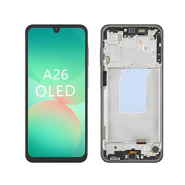 FRONTAL TELA DISPLAY SAMSUNG A26 OLED PREMIUM COM ARO GRAFITE