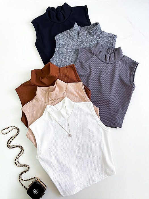 Cropped Feminino Regata Gola Aline  ref;1048