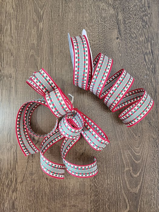 Fita para Laços de Natal Vermelho e verde 25MM 9,15M