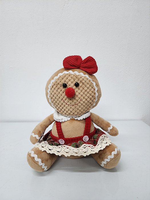Boneco biscoito Ginger Menina para árvore de Natal 25X20cm