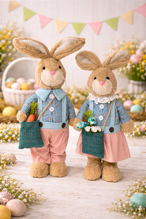 Coelho de Páscoa pelúcia Menina 56cm
