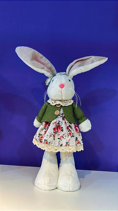 Coelho Decorativo Pelúcia Fêmea 46 cm