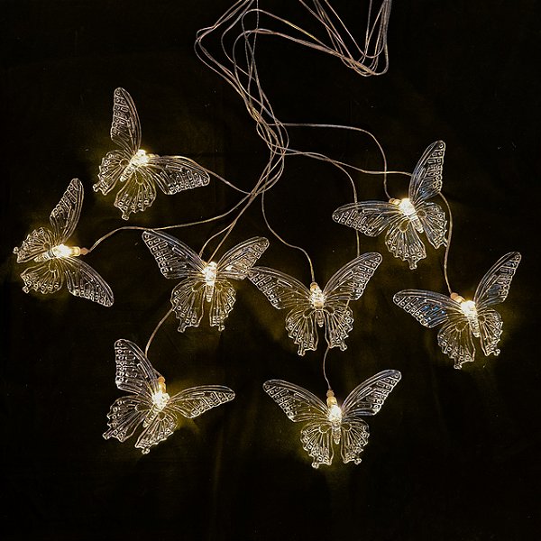 PINGENTE BORBOLETA COM 8 LED