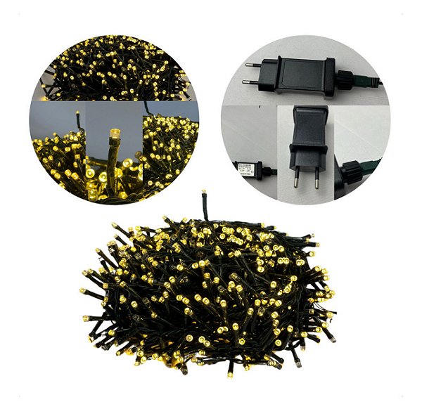 PISCA FESTÃO 1500 LEDS 40 METROS WARM COM STROBO BRANCO FRIO BIVOLT