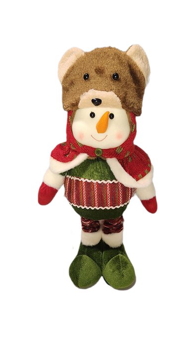 BONECO NATALINO - 096CM - TAMANHO AJUSTÁVEL - BONECO DE NEVE - VERMELHO E VERDE