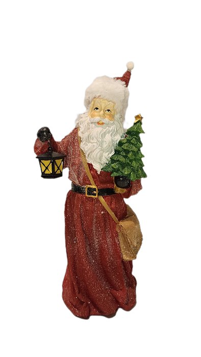 PAPAI NOEL POLIRESINA VERMELHO 40CM