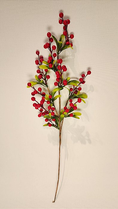 GALHO DECORATIVO BERRY E FOLHAS 40CM