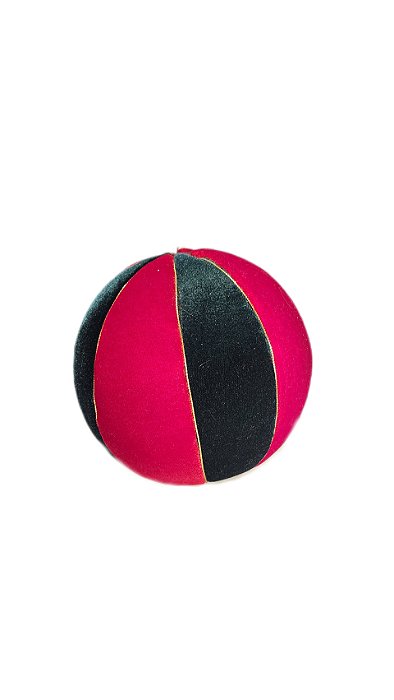 BOLA VELUDO VERMELHA E VERDE 10CM