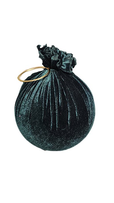BOLA VELUDO VERDE 15CM