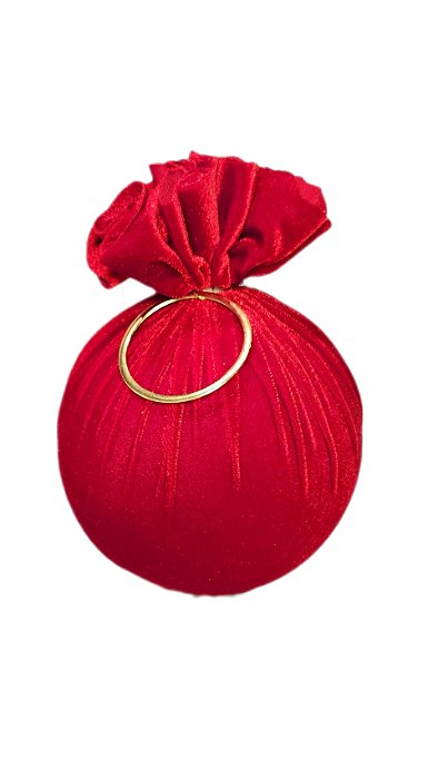 BOLA VELUDO VERMELHA 20CM