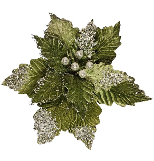 FLOR VERDE AVELUDADA 28CM