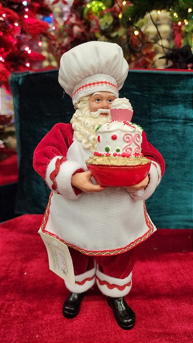 PAPAI NOEL COLECIONÁVEL CONFEITEIRO 28CM