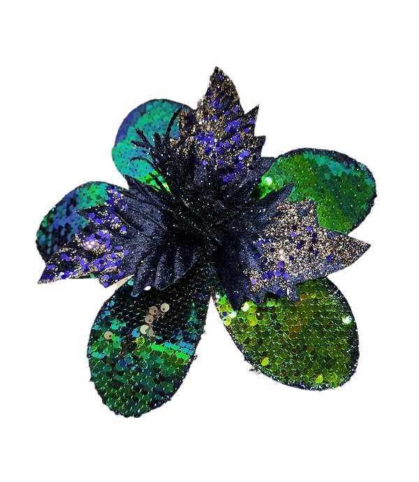 FLOR BICOLOR VERDE E AZUL