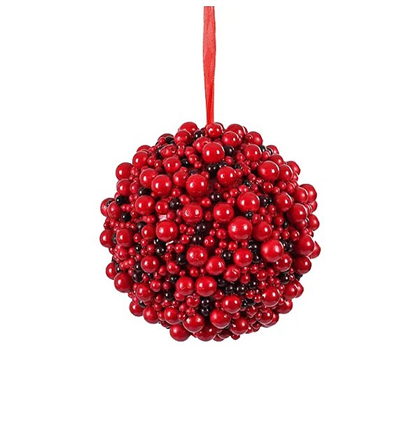 BOLA DE NATAL COM BERRYs VERMELHO 12CM
