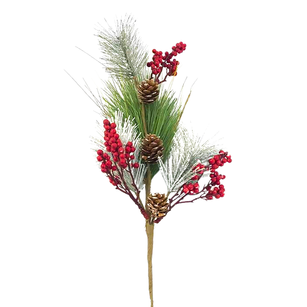HASTE NATALINA - 70CM - BERRY - VERDE