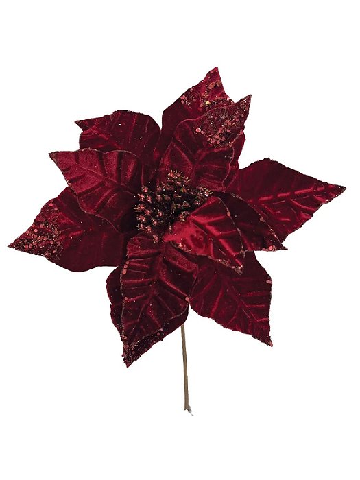 PICK POINSETIA BURGUNDY 30X37CM