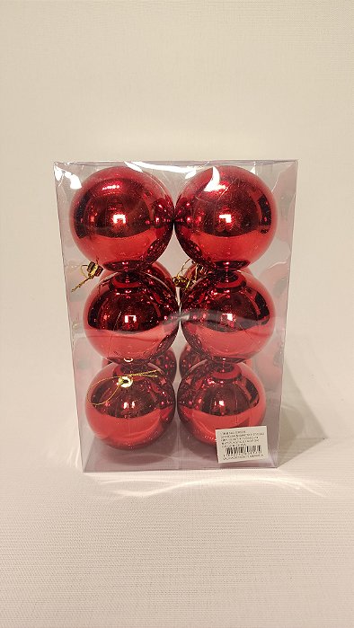 KIT 12 BOLAS VERMELHAS 8CM