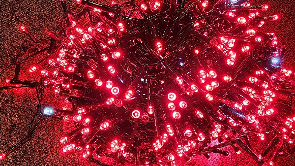 PISCA CORDAO LED VERMELHO STROBO 20M 900 LEDS