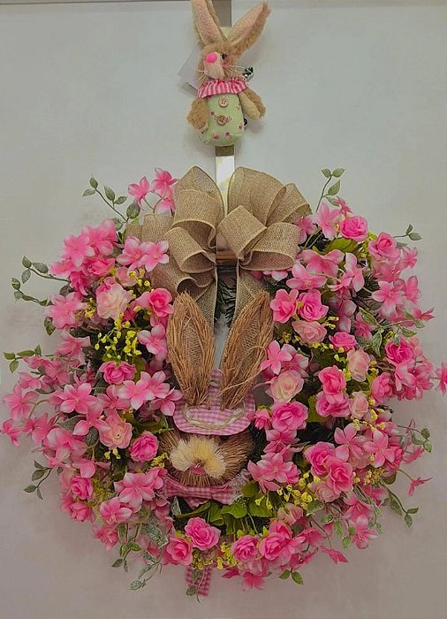 Guirlanda Páscoa cor Rosa 50×50
