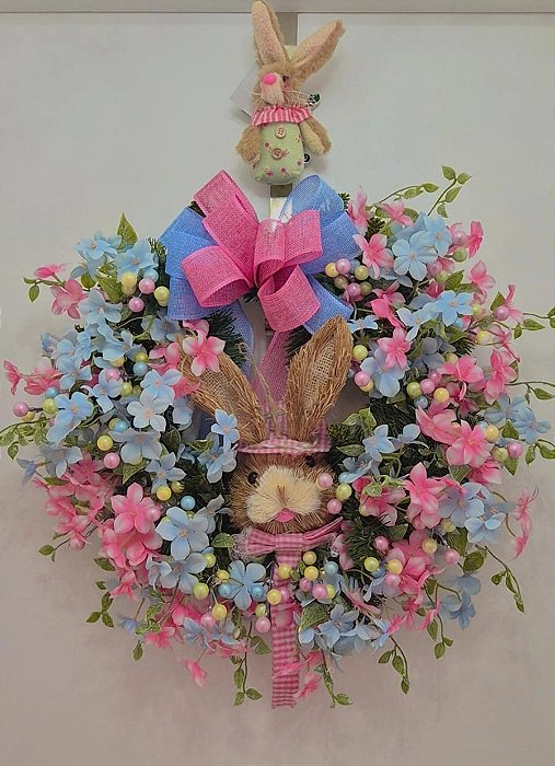 Guirlanda Páscoa Cor Rosa e Azul 50×50