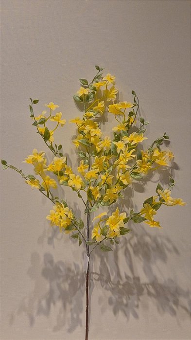 Galho Decorativo de Páscoa Flor Amarela 1m
