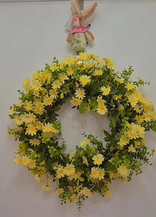 Guirlanda de Páscoa com Flores 40x40cm