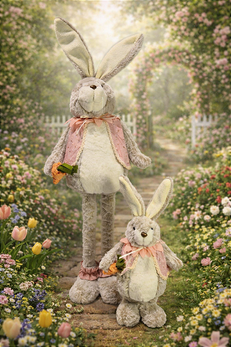 Coelho de tecido Fêmea 46cm / 94cm